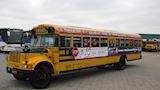 Amerikaanse schoolbus als Billboard