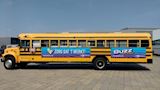 Amerikaanse schoolbus als Billboard