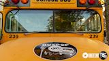 Amerikaanse schoolbus als Billboard